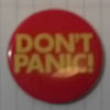Image of a button that says Don't Panic